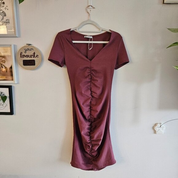 Zara Dresses & Skirts - Zara Ruched Dusty Pink Dress